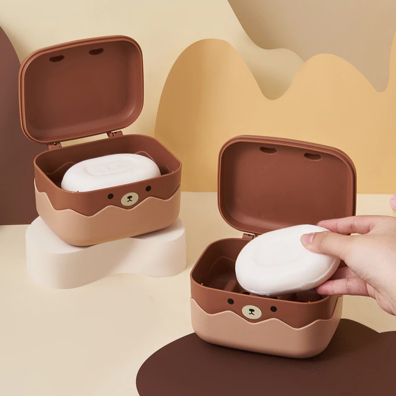 Saboneteira de Bichinhos com Tampa de Vedação e Base Escorredora de Água